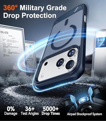Temdan Magnetic for iPhone 18 Pro Case/iPhone 17 Pro Case Stand Blue - Image 5