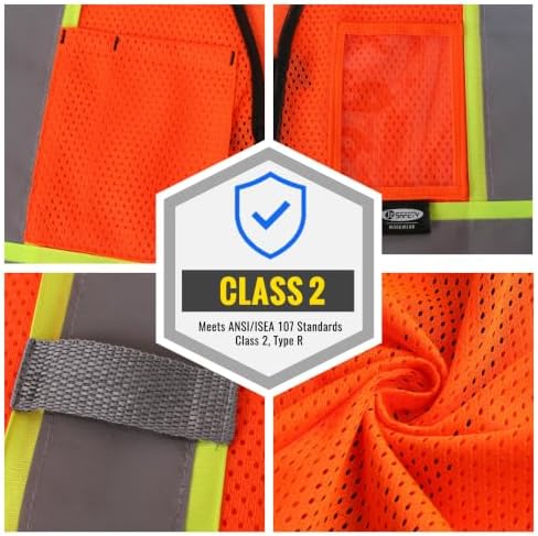 JKSafety Safety Vest for men women Hi Vis Vest with Pockets and Zipper High Visibility Construction Vests BX310 - Image 4