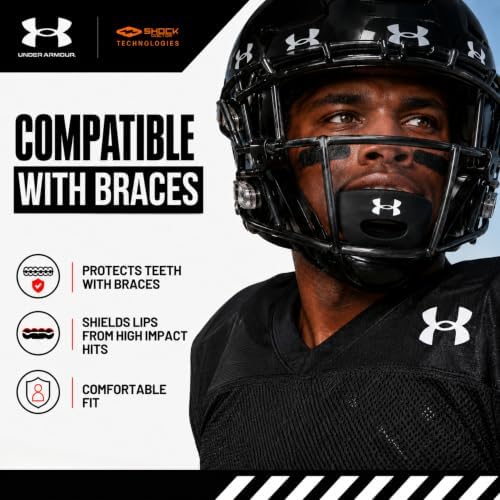 Under Armour Lip Gaurd for Football, Football Mouth Guard With Strap, Football Mouthpiece, Full Mouth Protection, Football Mouth Guard for Braces, Lip Guard Mouth Piece, Adult and Youth Mouth Guards - Image 3