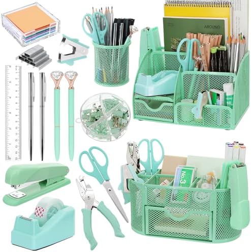17 IN 1 Office Desk Organizer Set for Back to School Supplies Accessories by Froidesente