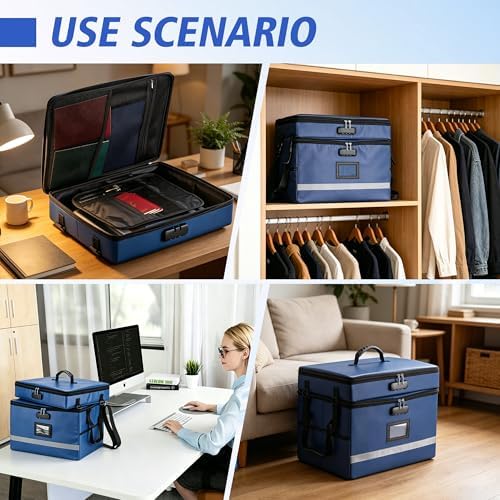 EXLIFBAG Fireproof File Organizer with Lock, 2 Layer - Image 7