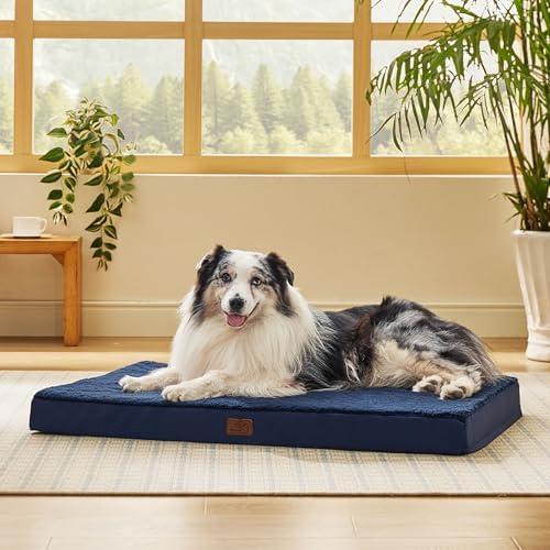 Bedsure XL Dog Bed for Crate, Pet Bed with Washable Cover, 41x27 Inch Navy by BEDSURE