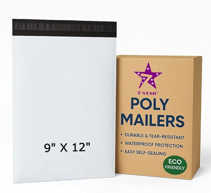 7STAR 9x12 Poly Mailers – Self-Sealing Shipping Envelopes, Tear-Resistant by 7STAR