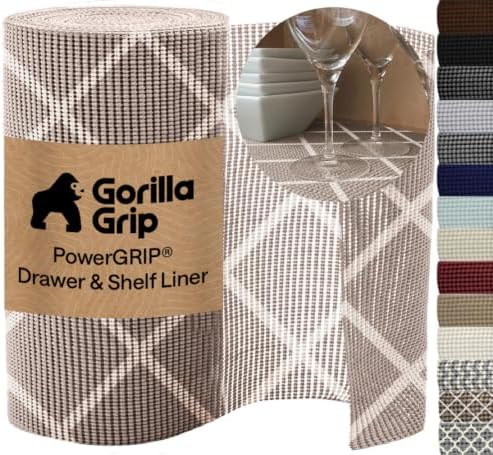 GORILLA GRIP powerGRIP Drawer Shelf and Cabinet Liner, 20"x30', Beige by Unknown