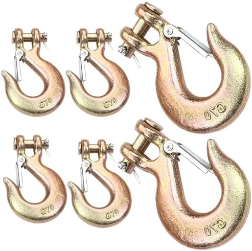 5/16" Chain Hooks, 6‑Pack Heavy Duty Clevis Slip Hook for Trailers by YEAZHEN