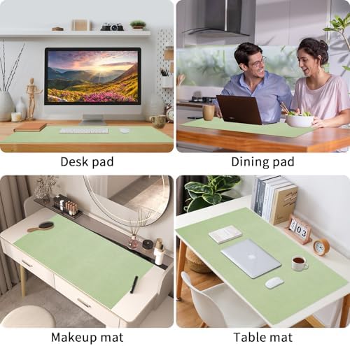 Bloss Leather Desk Mat and Keyboard Wrist Rest, Large Mouse Pad + Keyboard Pad+Mouse Wrist Support, Non-Slip Desk Mat Protector for Office, Home(35.4×15.7 Inches, Green) - Image 3