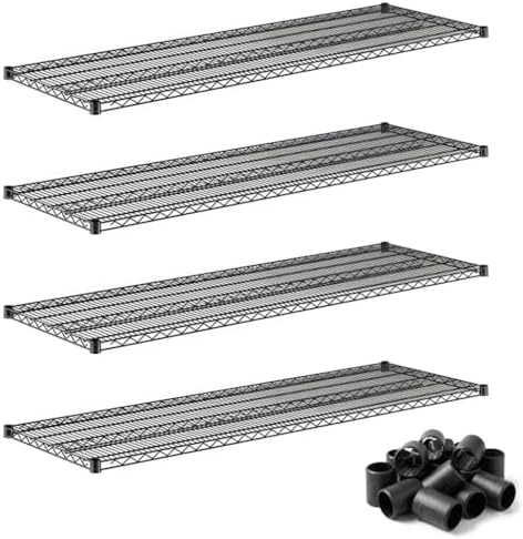 24" x 72" Extra Wire Shelves 4 Pack for NSF Shelving Units, Heavy Duty Storage Expansion by Zedfire