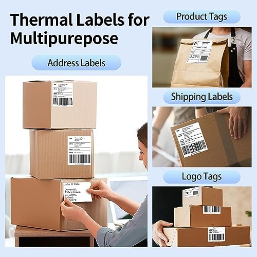 Phomemo Genuine 4X6 FanFold Thermal Shipping Label 100 Labels per Stack - Image 5