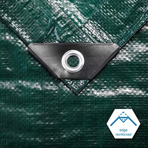 CARTMAN 30x30Ft Multipurpose Waterproof Poly Tarp Cover 8 Mil, Green - Image 4