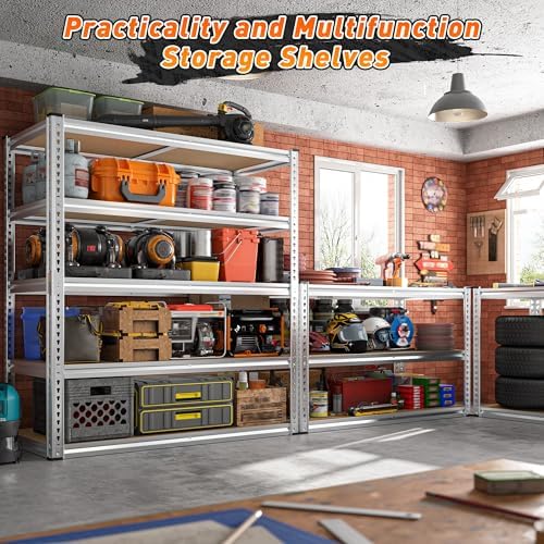 REIBII 2500LBS Garage Shelving,40"W Rust-Proof Storage Shelves For Basement - Image 5