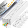 Wire Covers for Cords on Wall, 212.6in Cord Hider Wall, Cord Covers for 2-3 Wires on Wall, Paintable Cable Hider Raceway, Easier Set-up Wire Hider, Self-Adhesive Cable Cover, W0.95 H0.55in, White by Wuitaouy