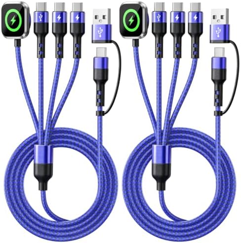 4 IN 2 Multi Charging Cable with 3 USB-C/iWatch Charger, Travel Essentials by MPATIBY