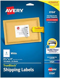 Avery Printable Shipping Labels with Sure Feed, 3-1/3" x 4", White, 150 Blank Mailing Labels (8164) by Avery