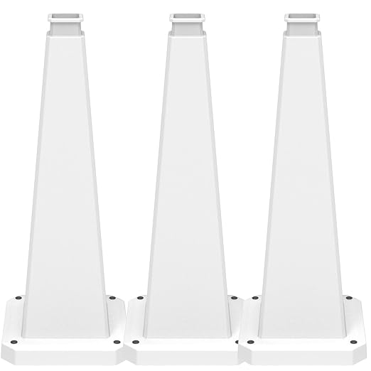 BESEA 3 Pack 28" Bright White Traffic Safety Cones by BeSea