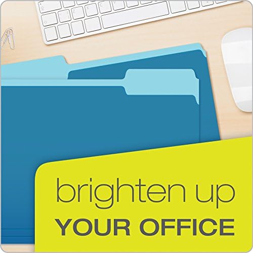 Pendaflex Two-Tone Color File Folders, Letter Size, Blue, 1/3 Cut, 100 per box (152 1/3 BLU), 12 inches - Image 6