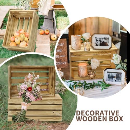 5 Pcs Wooden Crates for Display, Nesting Wood Crate for Storage, 5 Size - Image 6