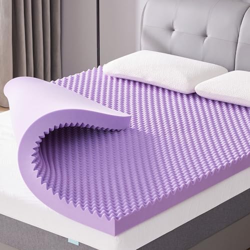 SINWEEK 3 Inch Egg Crate Memory Foam Mattress Topper King Size, Soft Mattress Pad for Back Pain Relief, Bed Topper, CertiPUR-US Certified by SINWEEK