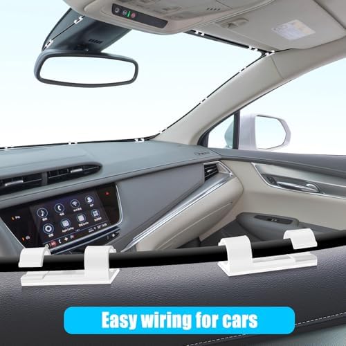 XHF 50pcs Medium Self Adhesive Cable Clips White,Wire Clips Cable Management Wire Organizer Cord Holder for Under Desk, Car, Wall, TV PC Ethernet Cable - Image 6