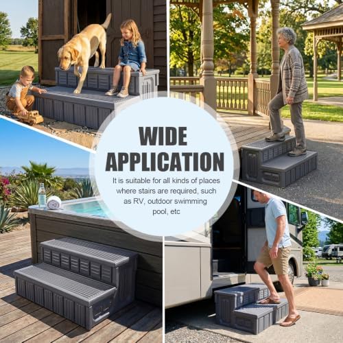 Hot Tub Steps, Outdoor Spa Steps with Storage, Non-Slip & Sturdy Hot Tub Stairs, 36 Inches Long - Image 6
