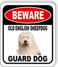 BEWARE OLD ENGLISH SHEEPDOG GUARD DOG Aluminum Composite Outdoor Sign 15" x18" Metal Security Notice for Yard, Fence, Porch, Property, and Business – No Trespassing, Warning, Attack Dogs, Protection by WorkHouseSigns