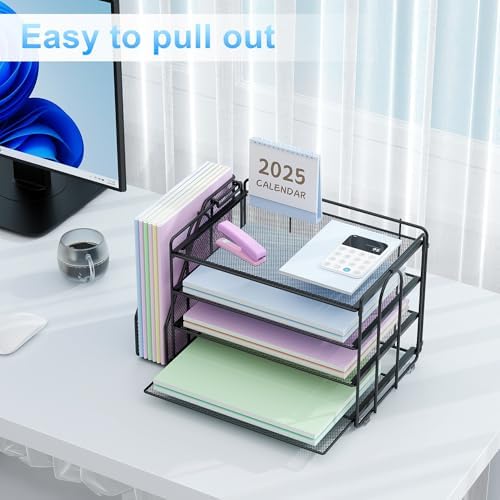 Spacrea 4-Tier Paper Organizer for Desk with File Organizer - Image 6