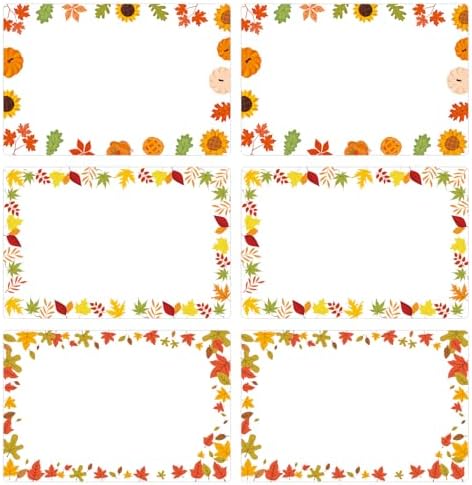 210 Pcs Fall Name Tag Stickers -3''x 2'' Self Adhesive Pumpkin Maple Leaves Name Stickers Gift Tag Labels for Fall Thanksgiving Classroom Party Gift Crafts Decor Envelope Packages Seals by TENDFINE