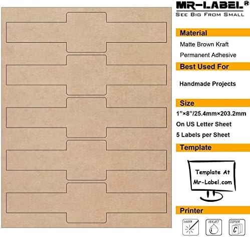 Mr-Label 1”x8” Printable Kraft Soap Wrap Labels - Belly Band Stickers for Handmade Soap Bars – Laser & Inkjet Compatible, Easy Application, Permanent Adhesive(50 sheets/250 Labels) - Image 5