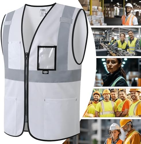 JKSafety Safety Vest for men women Hi Vis Vest with Pockets and Zipper High Visibility Construction Vests BX310 - Image 6