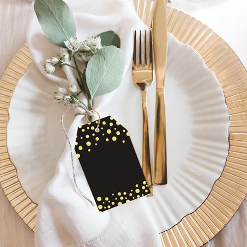 Anwyll Gift Tags with String - 100 Pcs Black Gift Tags for Presents - Image 6