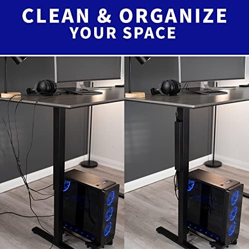 VIVO Black 14 inch Cable Management Channel for Desk Leg, DESK-AC01-1MB - Image 2