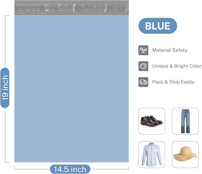 Metronic Poly Mailers Bags 14.5x19 100 Pcs | Medium Shipping Bags - Image 6