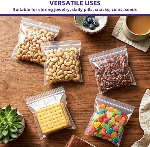 Yotelab Small Plastic Zip Bags, 4x4 In Clear Resealable Jewelry Bags 200Pcs - Image 6