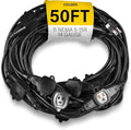 COLSEN Outdoor Extension Cord 50 ft with 11 Outlets, Black by COLSEN