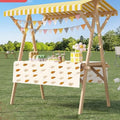 Outdoor Display Cart Thickened Wooden Frame Easy Installation 140kg Load Bearing 360° Swivel Wheels Portable Stall for Market Street Vending Events(White,150cm(59in)) by Unknown