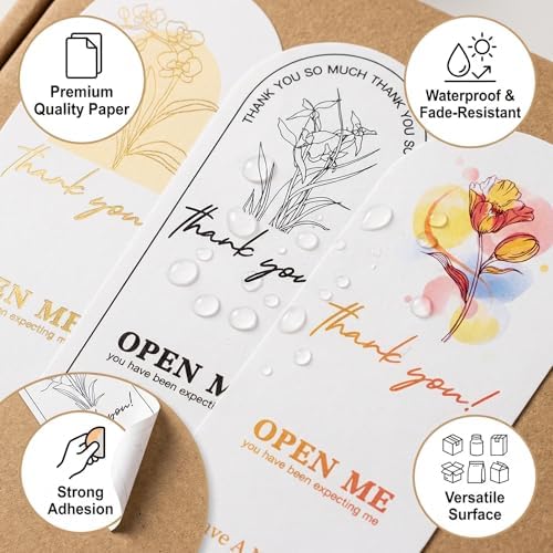 150pcs Thank You Labels - Flower Decorative Labels Gift Tag Stickers Large & Small Business Packaging Gift Box Decor - Image 3