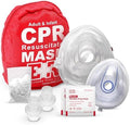 Adult and Infant CPR Mask Combo Kit – 50-Pack – 100 Valves, 50 Gloves, 100 Alcohol Pads – Bulk Set for First Responders, CPR Training by EverReadyFirstAid