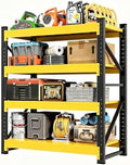 79" H Garage Storage Shelves,3000LBS Garage Shelving Heavy Duty Adjustable Shelving Unit,4 Tier Metal Utitly Shelves Industrial Shelving for Warehouses,Basement,Black-Orange by KOBITOGarageStorageShelves