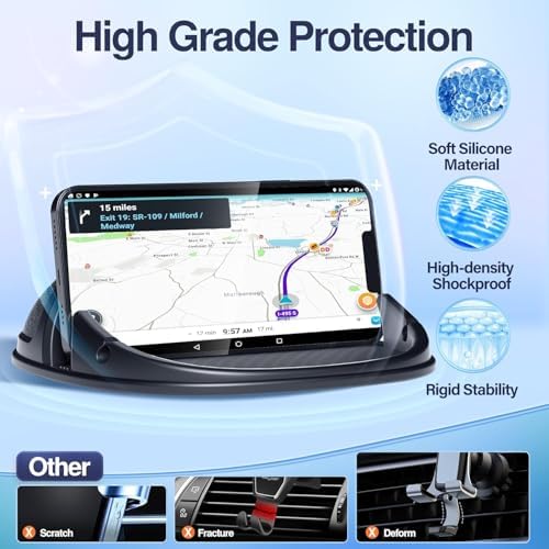 Loncaster 2 Pack Dashboard Car Phone Holder Mount, Universal Cell Phone Automobile Cradles Ultra Stable Slip Free Hands Free Car Accessories Compatible for iPhone, Most Smartphones and GPS - Image 4