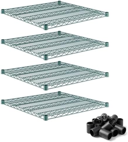 30" x 30" 4 Pack Replacement Shelving for Wire Rack Systems, NSF Green, 600 lb Capacity by Zedfire