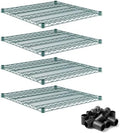 30" x 30" 4 Pack Replacement Shelving for Wire Rack Systems, NSF Green, 600 lb Capacity by Zedfire