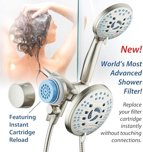 AquaCare Combo Shower Head Water Filter with Built-in 3-way Water Diverter - Image 4