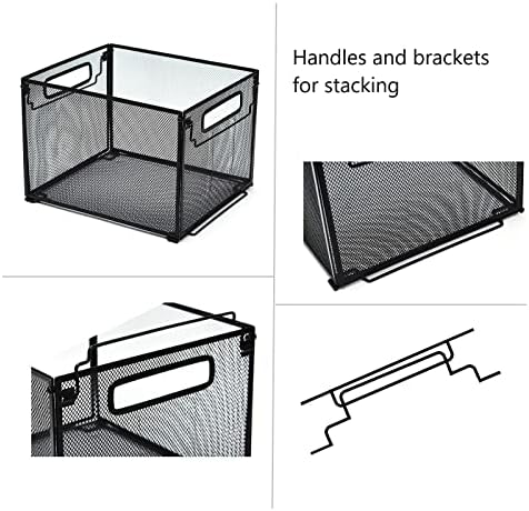 SETTFRFE 2 Pack File Organizer,Metal File Crates for Hanging Folders,Black - Image 5