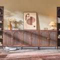 IFGET 92.63" W Modern Arched Sideboard Buffet Cabinet with Storage, Brown by IFGETEnrichYourLivingSpace