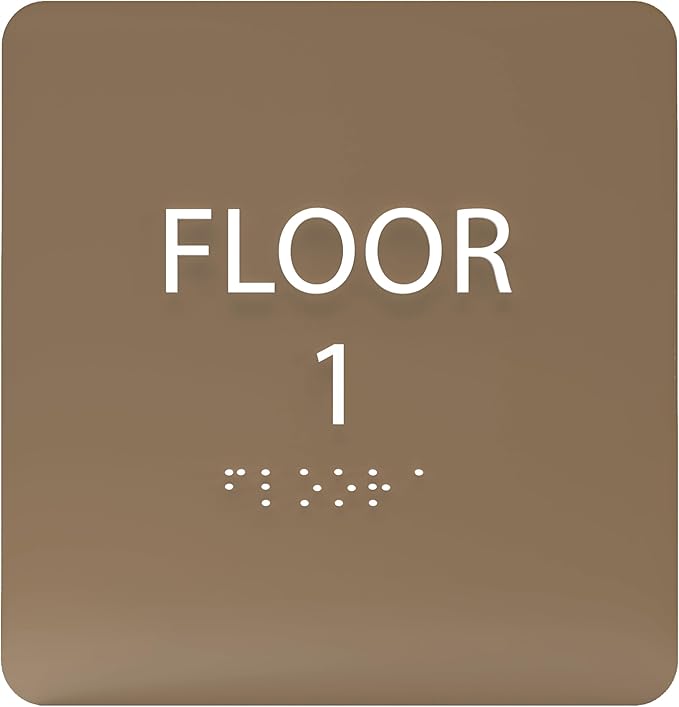 Modern Olive ADA Floor 1 Sign by ADACentralSigns