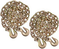(2 Pack) G70 Binder Chain Grade 70 Truck 3/8"X16' w/grab hooks by MyteeProducts