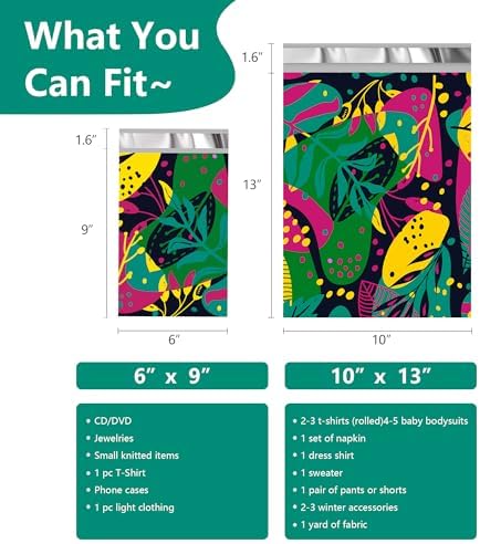 Poly Mailers 10x13 Inch, 25 Pack, Tropical Self-Seal Shipping Bags - Image 2