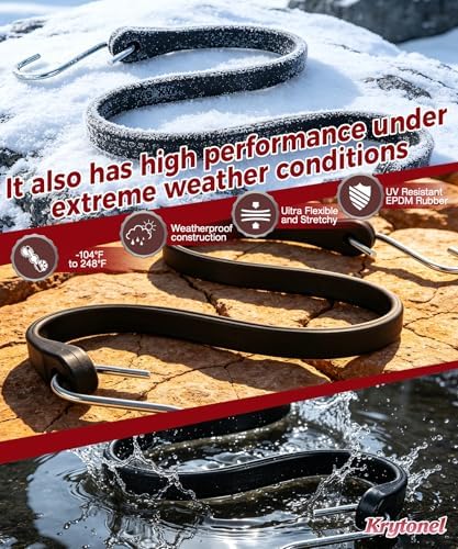 10" 15" 21" 31" Bungee Cords with Hooks Heavy Duty 20 Pack – EPDM Rubber UV Resistant, Assorted Sizes, Tarp Straps Tie Down for Truck, Towing, Construction, Marine, Trailer - Image 3