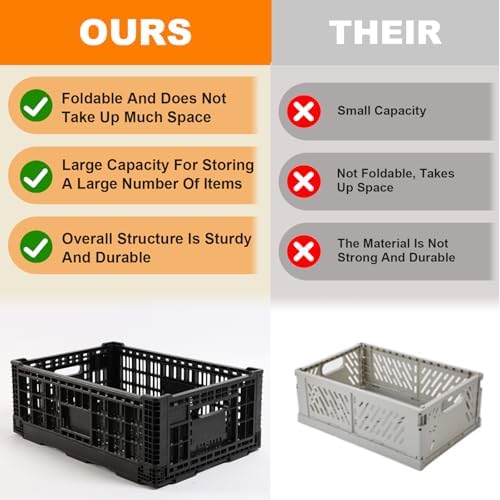 Collapsible Storage Bin Container，52 Liter Transfer heavy duty plastic storage box , Versatile Storage Basket milk crates (2) - Image 5