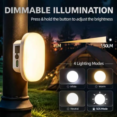 LED Rechargeable Stepless Dimming Camping Light with Remote - Image 3