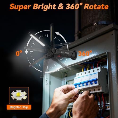 6Pack Magnetic Rechargeable LED Work Light/Flashlight for Mechanics - Image 2